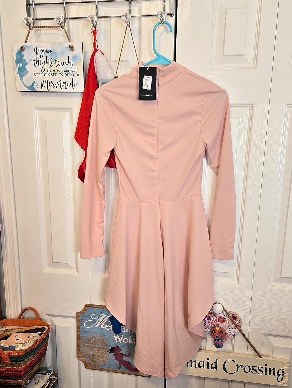 Fashion Nova Pink Long Sleeve High Low Top